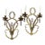 Pair of French Louis XV Laurel Wreath Bronze Double Candle Electric Wall Sconces C1900 For Sale