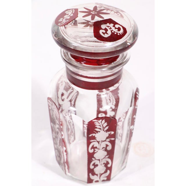 Early 20th Century Bohemian Ruby to Clear Glass Preserve Jar For Sale In New York - Image 6 of 10