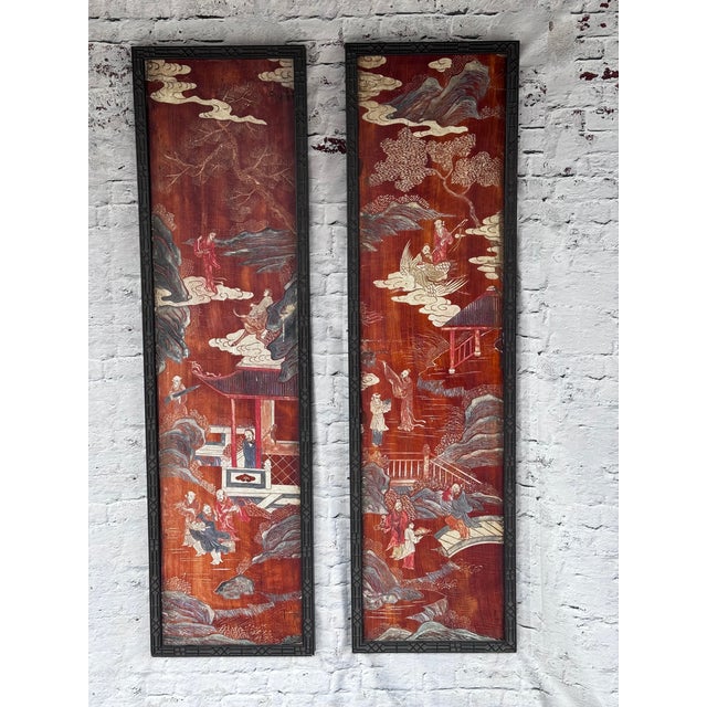 Pair of 18th Century Coromandel Panels With Chinese Chippendale Frames For Sale - Image 4 of 11