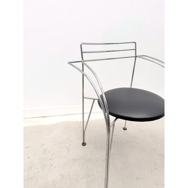 Silver Moon Chair in Chrome and Skai by Pascal Mourgue for Fermob, France, 1980s For Sale - Image 6 of 8