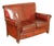 Victorian Gentleman's Club Sofa in Hand-Dyed Burgundy Leather For Sale