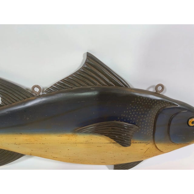 2010s Carved and Painted Tuna Fish Carving For Sale - Image 5 of 10