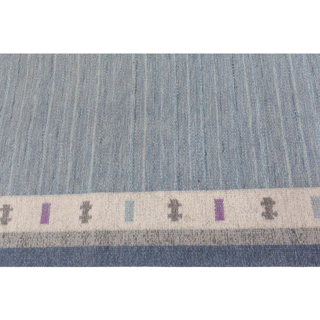 Mid 20th Century Doris Leslie Blau Vintage Swedish Flat Woven Rug by Ingegerd Silow For Sale - Image 5 of 9