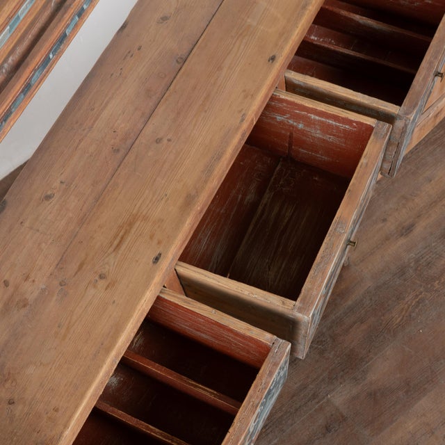 Blue Early 19th Century Swedish Hand-Painted Narrow Cupboard With Plate Rack For Sale - Image 8 of 13