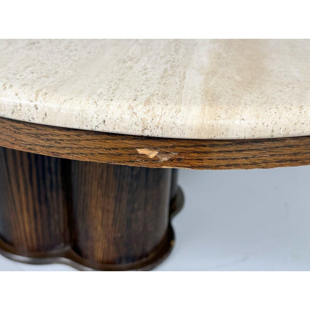 Italian Coffee Table with Cloverleaf-Shaped Travertine Top, 1970s For Sale - Image 15 of 18