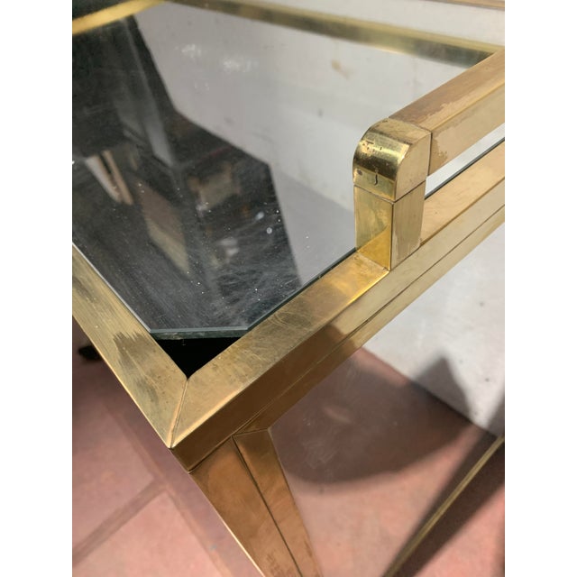 20th-Century Rolling Bar in Brass with Mirrored Front, 1970s For Sale - Image 10 of 13