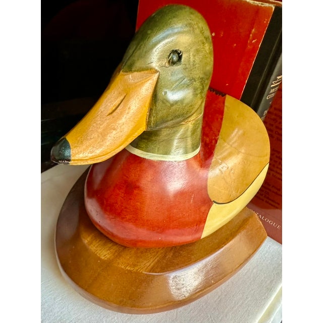 Mid 20th Century Vintage Wooden Duck Bookends For Sale - Image 5 of 10