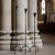 Hand Forged Iron Candelabra Set of 3 (100-120cm) Antique Copper Finish Barley Twist Stem with Calla Lily Cups For Sale - Image 4 of 8