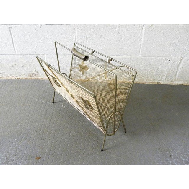 Mid-century Modern Gold Wire Mag Rack with Leaf Motif Very Nice Vintage condition. Great flair. We love the leaf motif and...