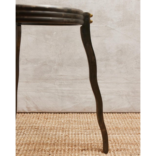 1980s Will Stone Wavy Squiggle Metal Side Table For Sale - Image 10 of 16
