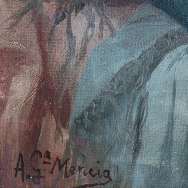 Antonio García Mencía, Portrait of a Young Woman Reading, 1800s, Oil Painting on Canvas For Sale - Image 6 of 9