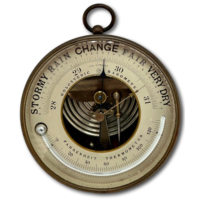 This Really is a Great Looking and Very Fine Quality Antique Nautical Brass Ships Combination Barometer and Thermometer....