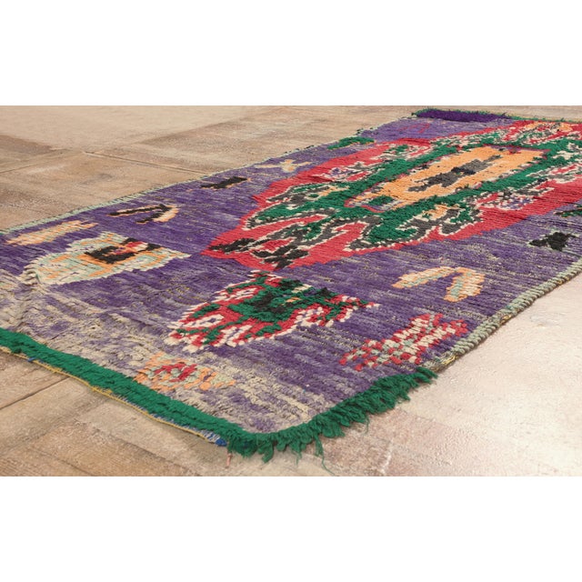 Purple Vintage Boujad Moroccan Rug, 03'08 X 07'06 For Sale - Image 8 of 10