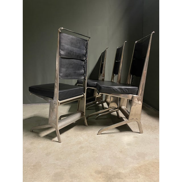 Black Vintage Folding Chairs by Jean Prouvé for Tecta, 1983, Set of 4 For Sale - Image 8 of 9