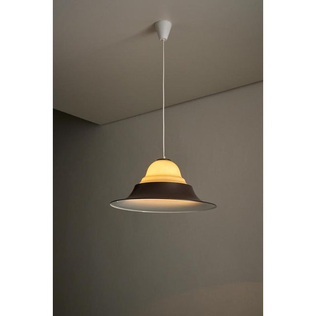 Metal Pendant with Opal Glass Top, 1970s For Sale - Image 3 of 9