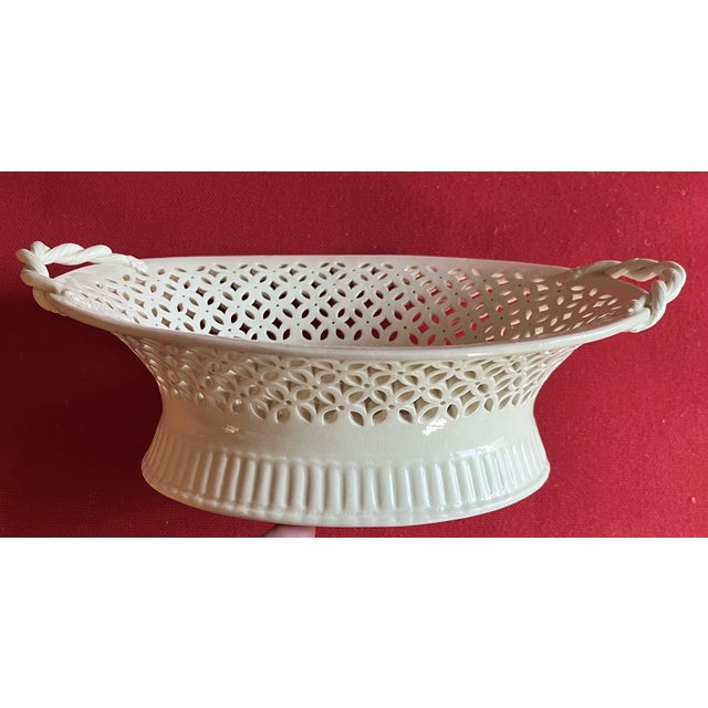 Antique 18th Century George III Creamware Chestnut Basket With Reticulated Border For Sale - Image 11 of 12