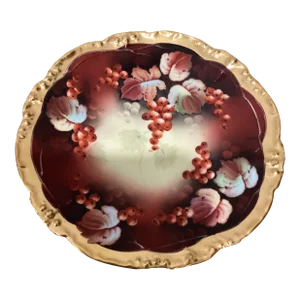 J P L Limoges France Plate Hand Painted Artist Signed Circa 1900s