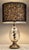Vintage Table Lamp with Twisted Crystal Glass Base in Brass Mounting and Sequined Shade from Lamplove, 1980s For Sale - Image 3 of 10