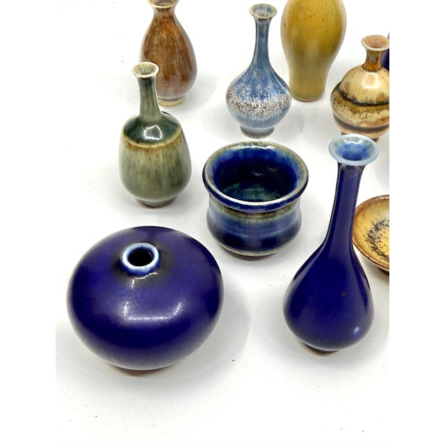 Mid-Century Modern Mid 20th Century Collection of 23 Miniature John Andersson Pottery Vessels for Hoganas of Sweden For Sale - Image 3 of 16