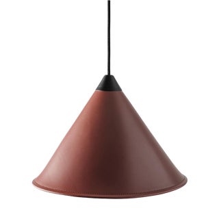 Namibia Leather Cone Lamp by Cuero Design For Sale