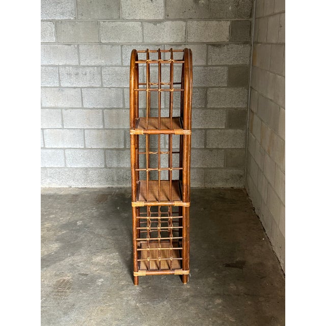 1980s Bamboo and Cane Etagere Shelf For Sale - Image 12 of 12