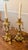 Ornate Gold Candle Holders With Crystal Prisms For Sale - Image 9 of 12