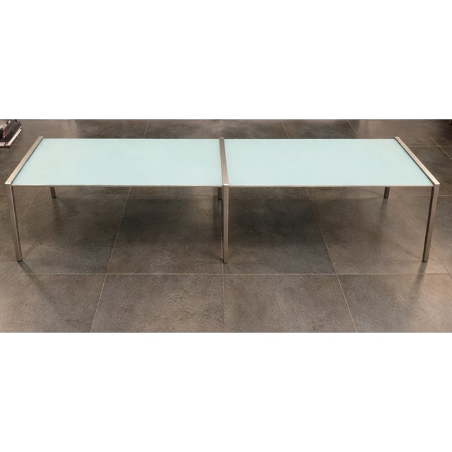 Transparent Konstantin Grcic for ClassiCon Glass & Stainless Steel Coffee Table – 63" For Sale - Image 8 of 11