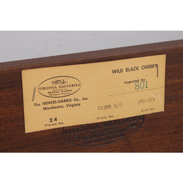 Henkel Harris Queen Size Cherry Bed Headboard For Sale - Image 14 of 14