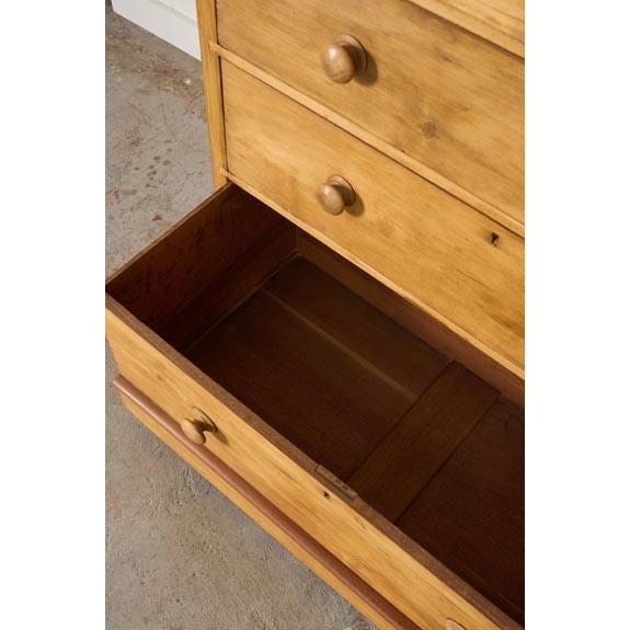 Late 19th Century English Victorian Large Two Over Three Pine Chest With Extra Deep Bottom Drawer For Sale - Image 10 of 10