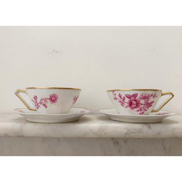 Art Nouveau Porcelain Tea Service from Limoges, Haviland, 1920s, Set of 8 For Sale - Image 4 of 12