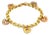 Mid 20th Century Hand Hammered 19k Multicolor Gold 5 Heart Charms Chain Bracelet For Sale
