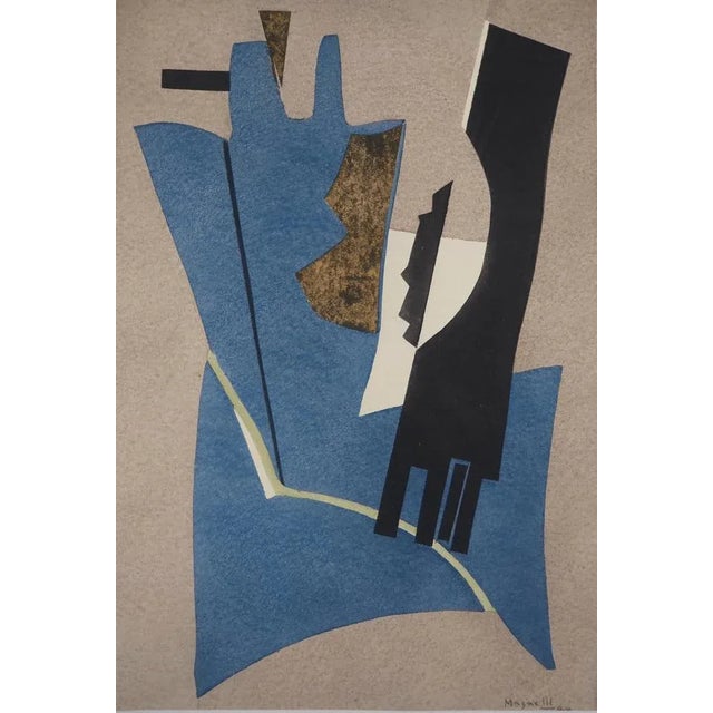 Alberto MAGNELLI (1888-1971) Abstract composition Lithograph and stencil after a collage from 1948 Signed in the plate On...