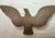 Figurative Antique Solid Brass Bronze Open Winged American Eagle Bird Heavy Flag Finial For Sale - Image 3 of 13