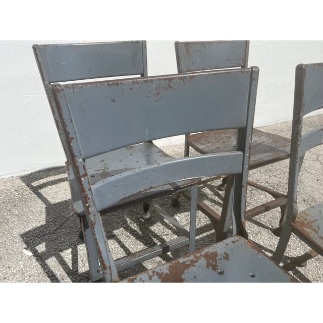 1940s Toledo Steel Dining Chair, Industrial, Usa - Set of 6 For Sale - Image 11 of 12