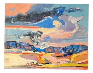 Jean Krille, Landscape 154, Oil on Masonite, 1989