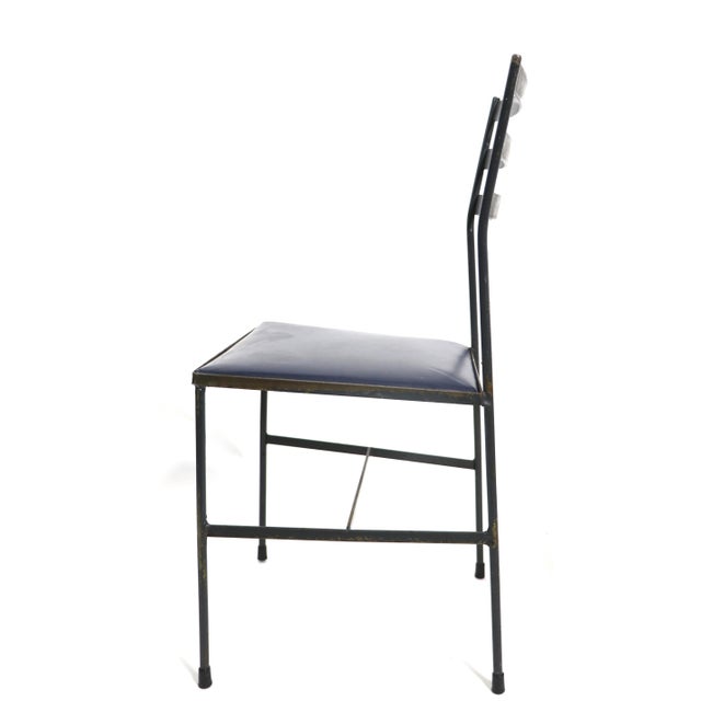 Mid-Century Modern Pr. Mid Century Wrought Iron Side Chairs in the Style of Arbuck McCobb Nelson For Sale - Image 3 of 10