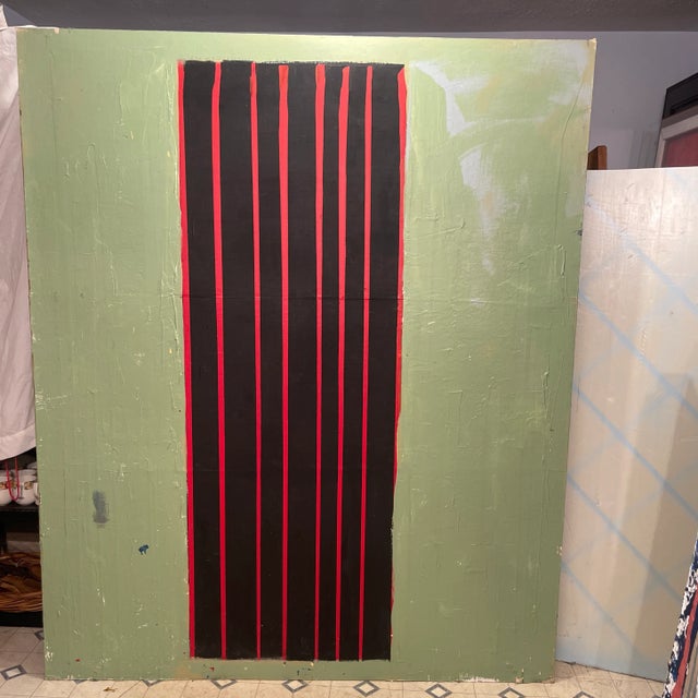 Black “The Door” by Artist John Frates, Extra Large, Mid Century Modern, Contemporary, 77x64x2.5 In. For Sale - Image 8 of 9