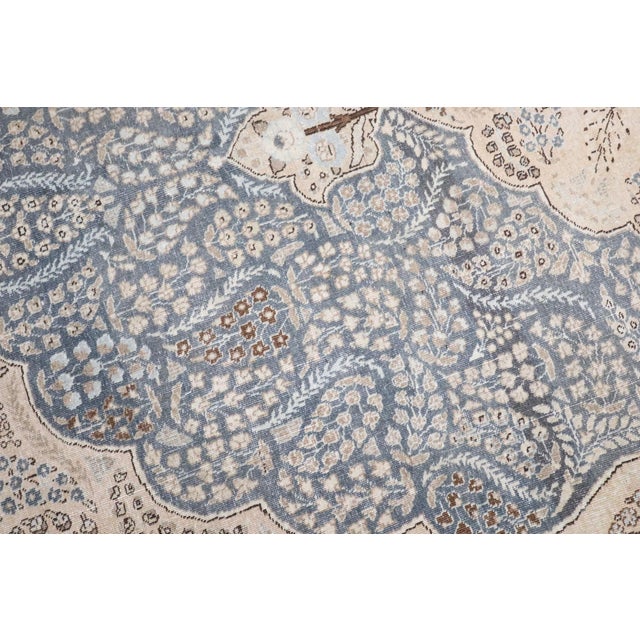 Blue Vintage Blue Persian Tabriz Medallion Carpet - 9'5" x 12'3" For Sale - Image 8 of 10