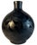Large 16 In, Tall Bulbous Black Ceramic Leaf Design Vase For Sale - Image 12 of 14