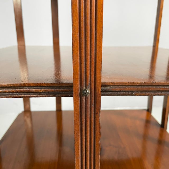 Mid-Century Modern English Revolving Wooden Bookcase, 1940s For Sale - Image 9 of 15