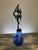 Early 21st Century Handmade Crystal Cross Assemblage Sculpture on Cobalt Blue Glass Bottle For Sale - Image 5 of 7