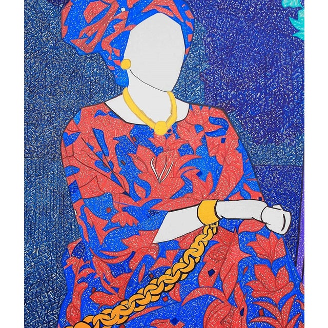 Chambers of Her Sorrows, Figurative Abstract, Janet Adegoke (2021) Acrylic on Canvas For Sale - Image 6 of 9