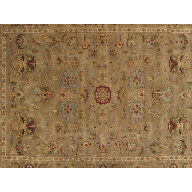 2020s Pasargad DC Light Brown Fine Hand Knotted Heriz Design Rug For Sale - Image 5 of 7