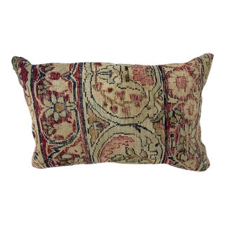 Late 20th Century Pillow With Antique Kirman Rug For Sale
