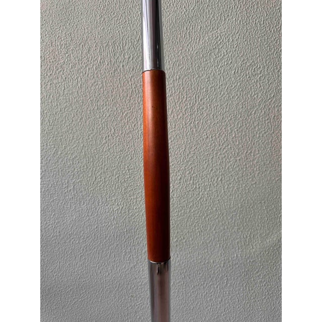 Phase Eclipse S Dimmable Floor Lamp in Chrome & Wood by Luis Pérez De La Oliva for Fase, 1966 For Sale - Image 6 of 16