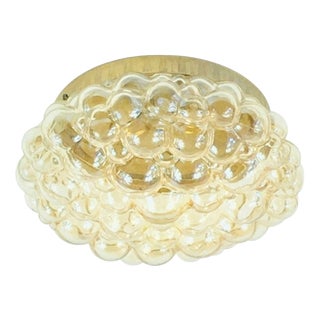 Large Mid-Century Modern Amber Bubble Glass Ceiling Light by Helena Tynell for Limburg, Germany, 1960s For Sale