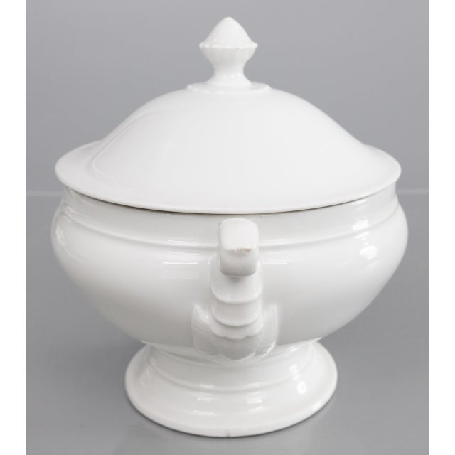 Antique French White Ironstone Lidded Soup Tureen For Sale - Image 4 of 9