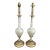 1960s Hollywood Regency Opalescent Art Glass & Gilded Brass Table Lamps - a Pair For Sale