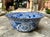 Chinoiserie Vintage Maitland Smith Blue and White Porcelain Bowl Chinoiserie Floral Large Decorative Singing Bowl For Sale - Image 3 of 12