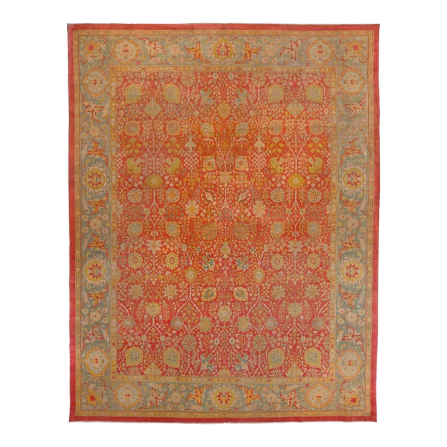 19th Century Superfine Antique Zabihi Collection Indian Agra Rug - 10' x 12'9" For Sale